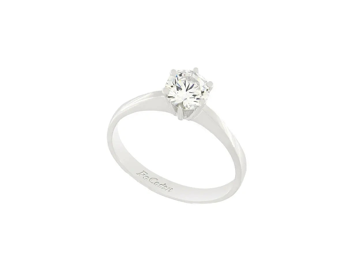 FaCad'oro RI-000730W Λευκόχρυσο Μονόπετρο 9ct με Ζιργκόν FaCad'oro