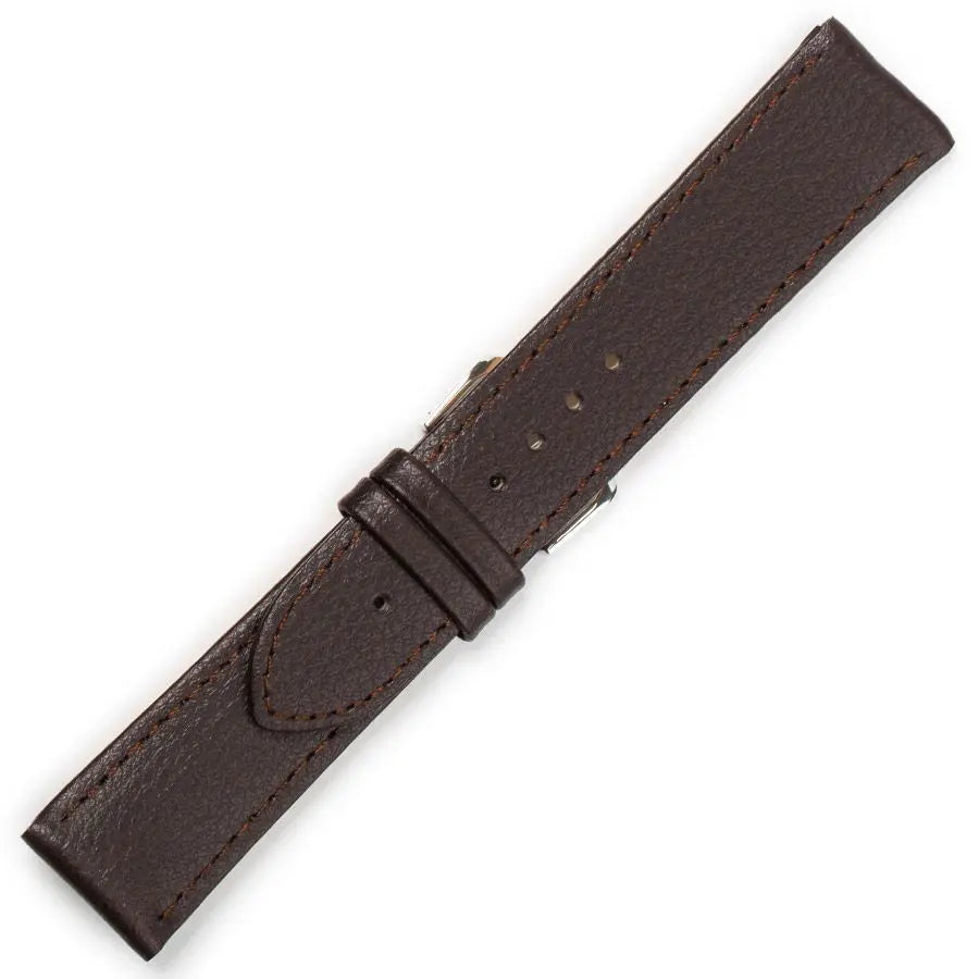 Hirsch 09180-92050 Ayrton Black Leather-Rubber Strap