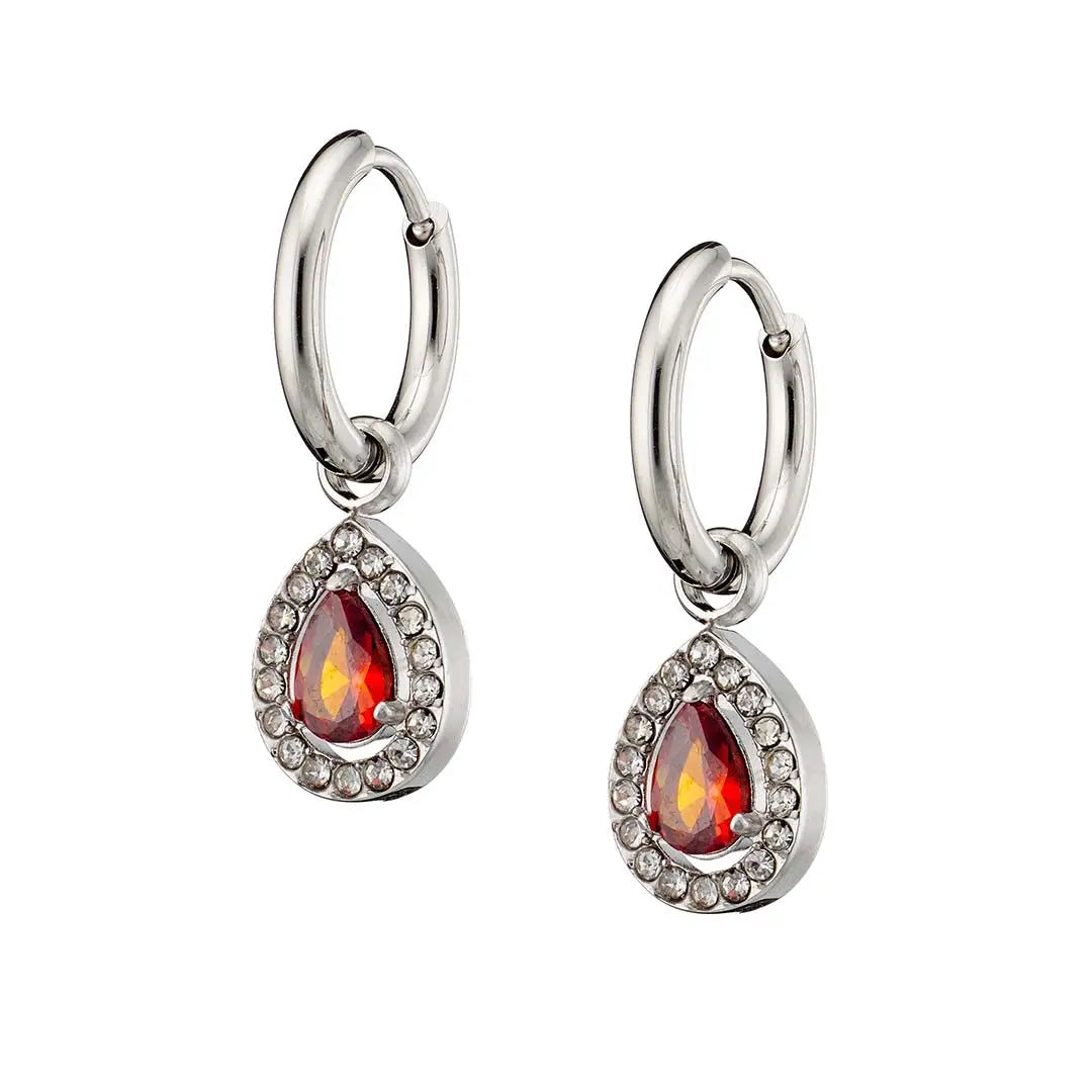 N02128R Rose Gold Plated Steel Drop Earrings with Ivory