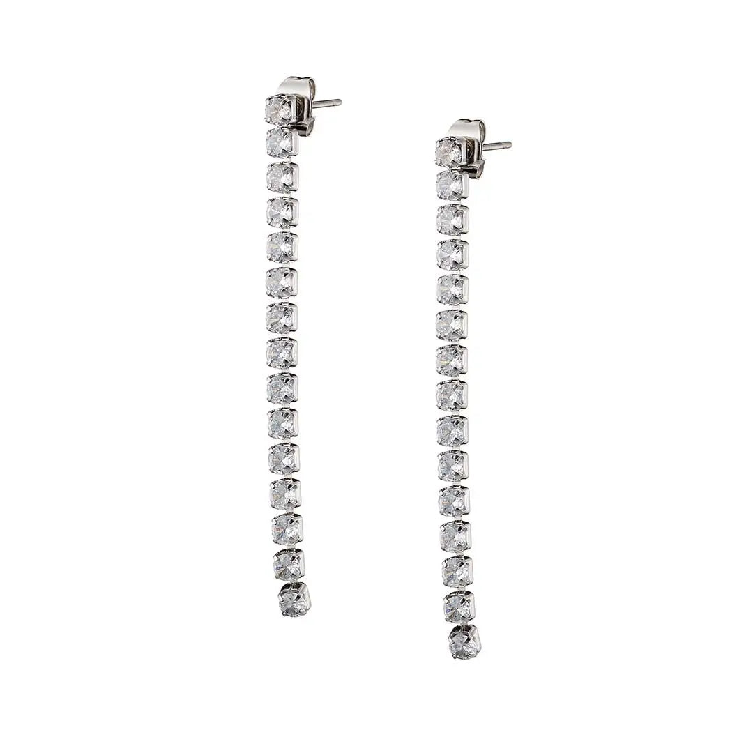 N02128R Rose Gold Plated Steel Drop Earrings with Ivory