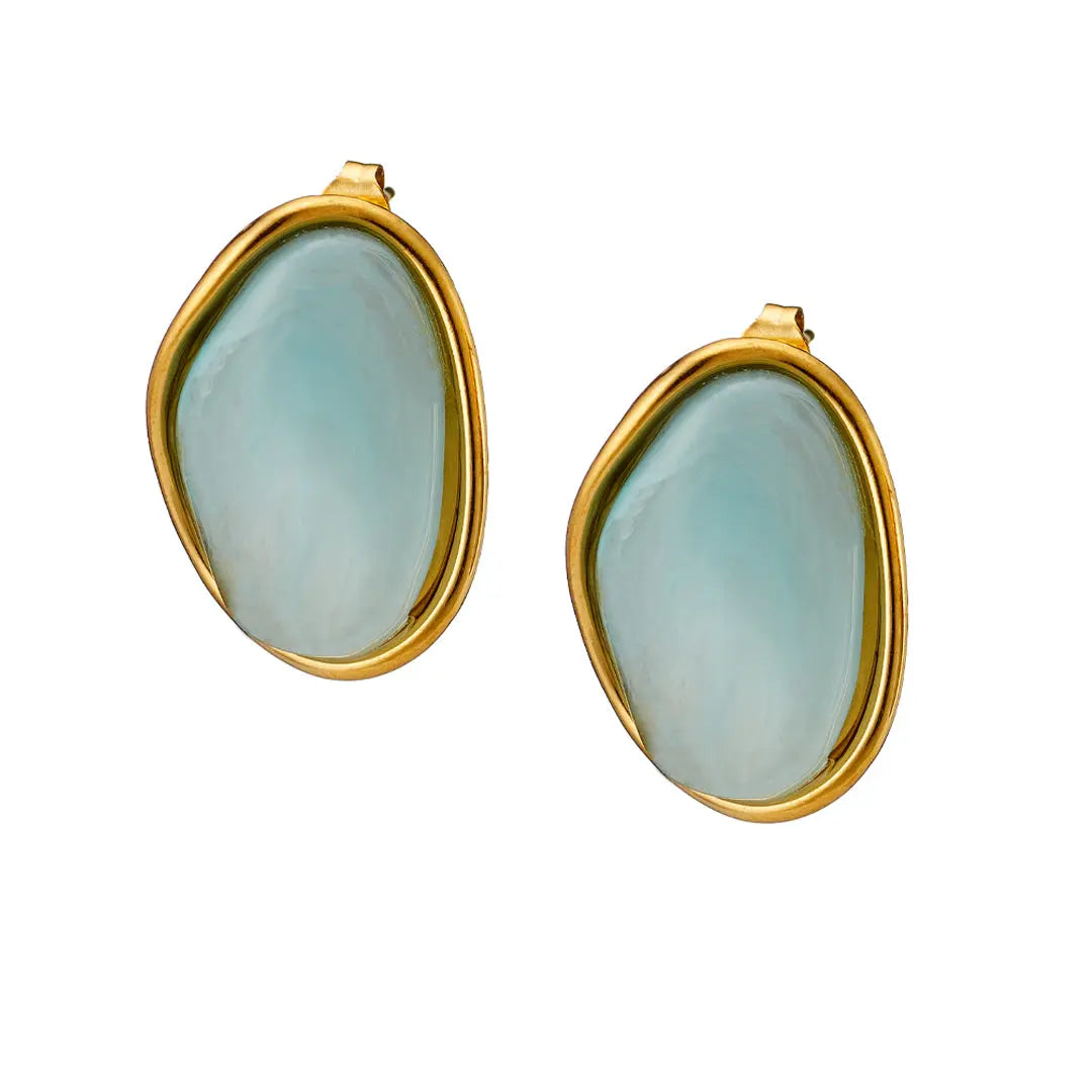 Earrings N02200G Steel Hoops with Multicolored Zirconia
