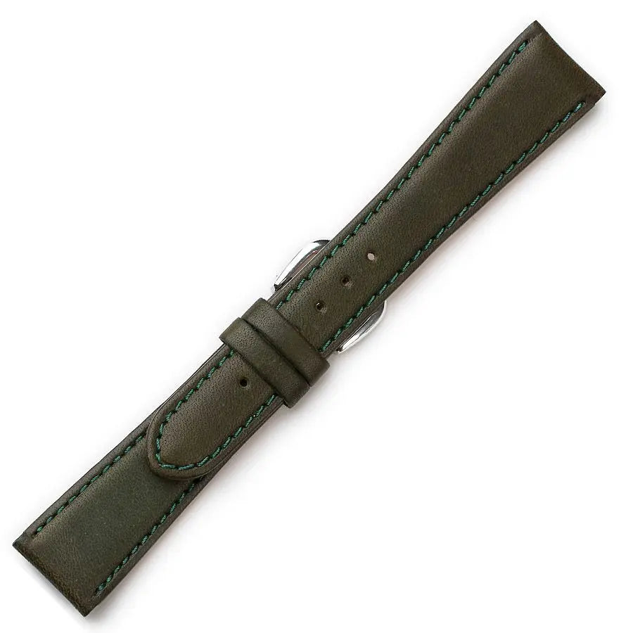 Λουρί 0404GR Green Leather Strap
