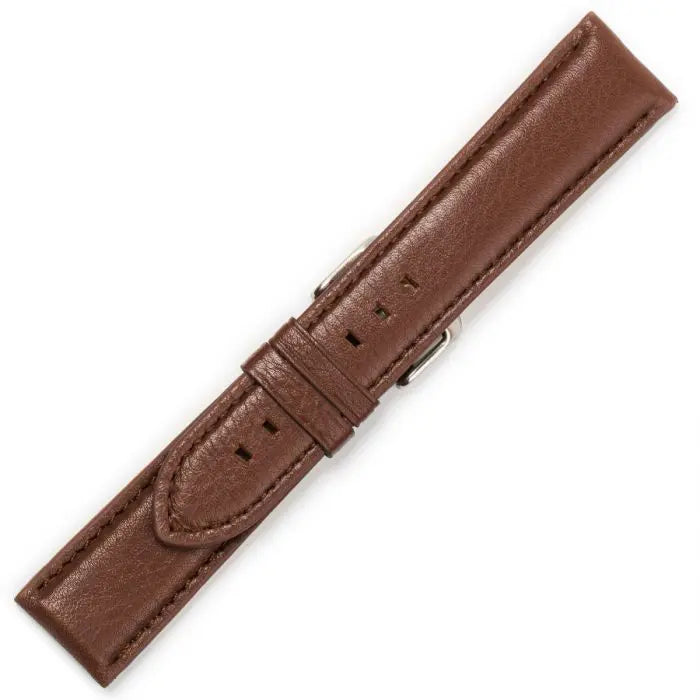 Hirsch 09180-92050 Ayrton Black Leather-Rubber Strap
