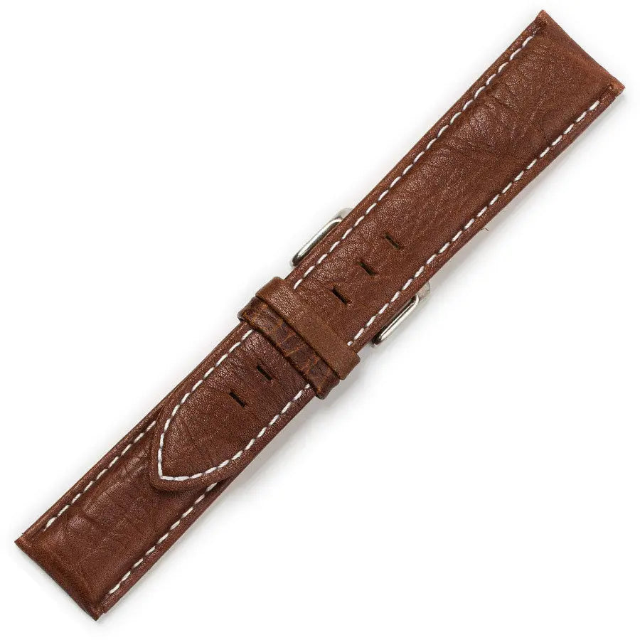Hirsch 09180-92050 Ayrton Black Leather-Rubber Strap