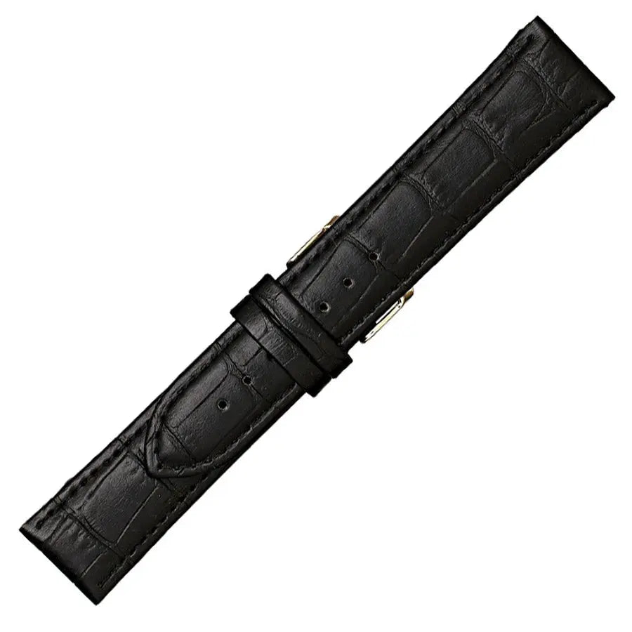 Λουρί 0501BK Black Leather Strap