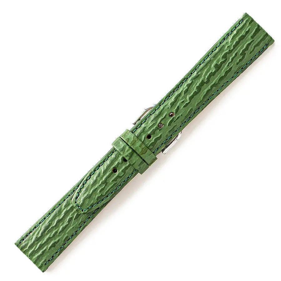 Λουρί 079GR Green Leather Strap
