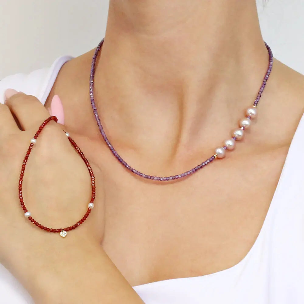 Κολιέ 110230 Γρανάδα και Μαργαριτάρια Fresh Water Pearl 3,5-4,0mm 14ct