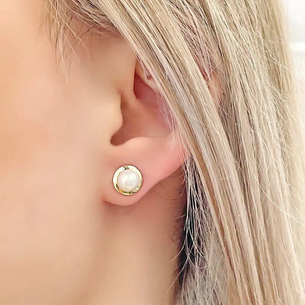 Σκουλαρίκια 110595 με Μαργαριτάρια Fresh Water Pearl 6.0mm 14ct