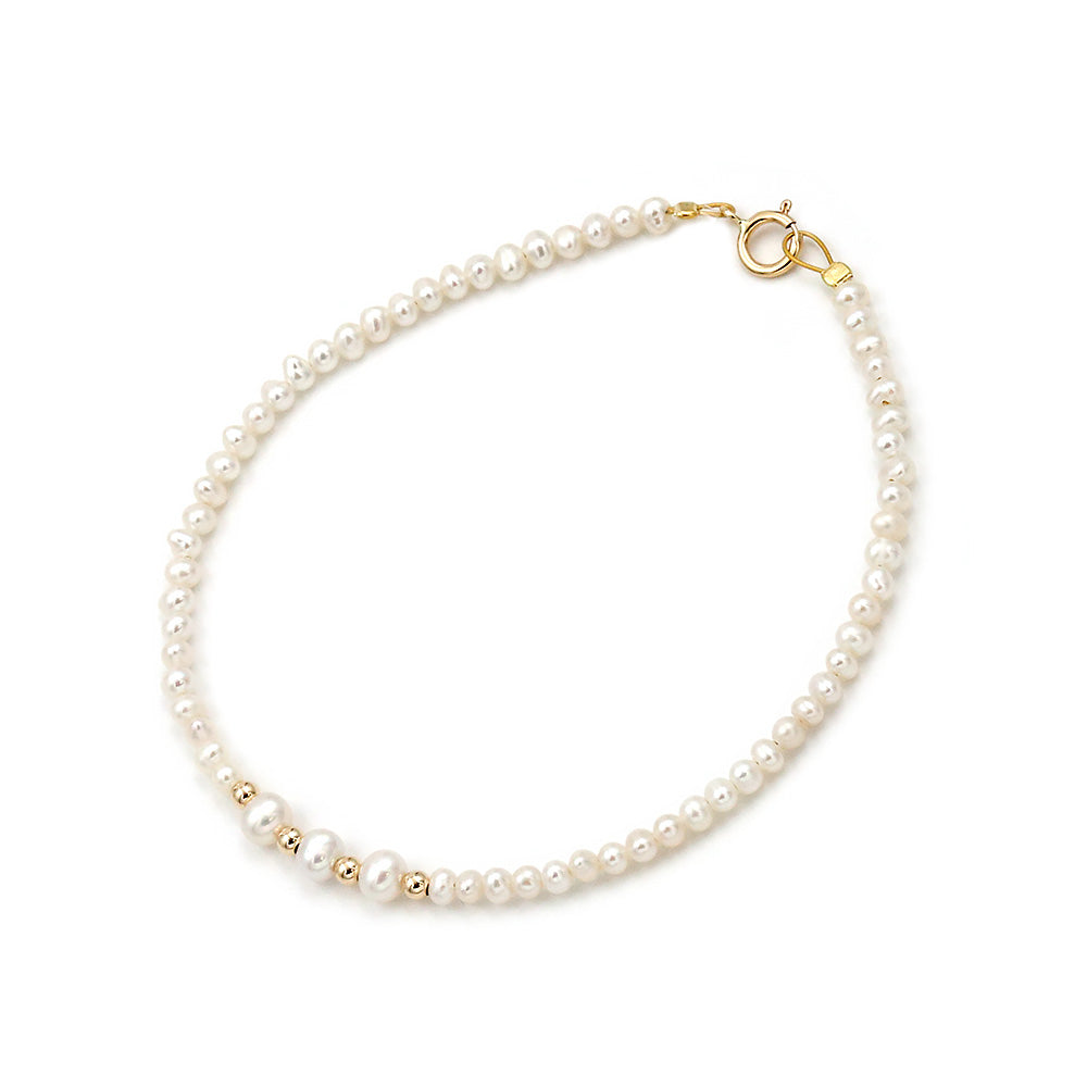 Βραχιόλι 111387 Fresh Water Pearl Κ14 με Μαργαριτάρια 2,5-4,0mm