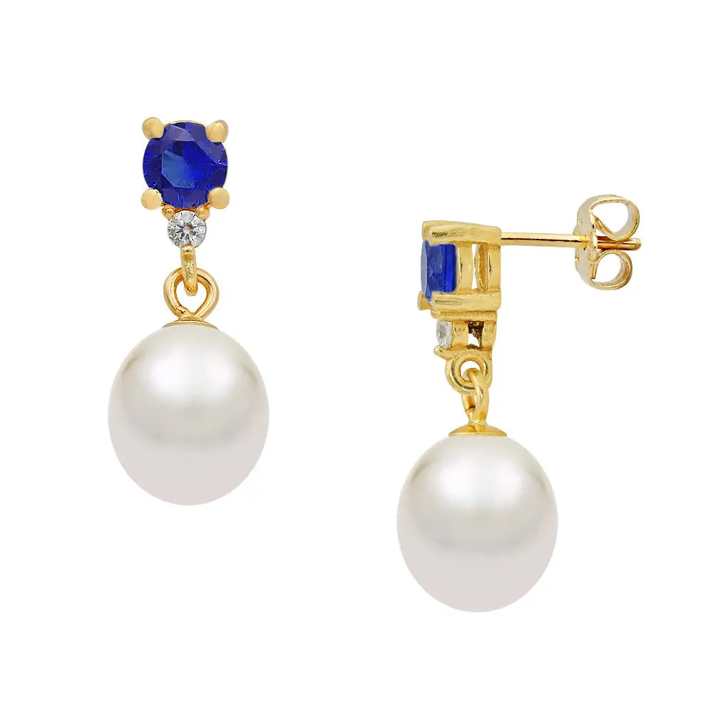 Earrings 110329 with Fresh Water Pearls 7.5-8mm 14ct
