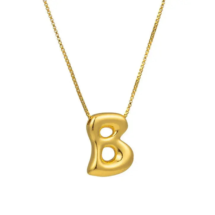 LOISIR 01L15-01049-A Monogram A Necklace Rose Gold Plated Brass