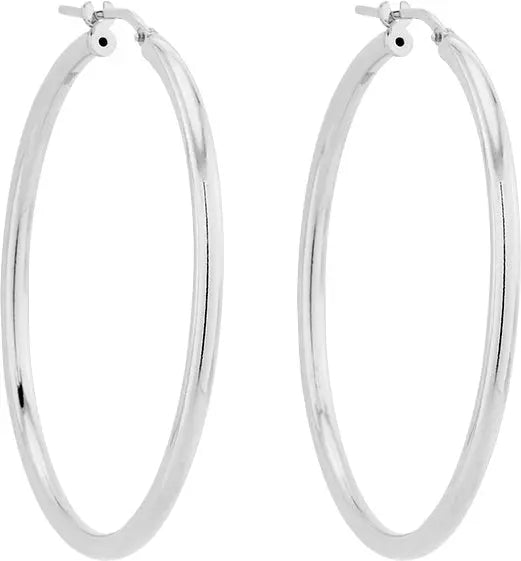 Breeze 213005.4 Hoop Earrings In Platinum Plated Silver