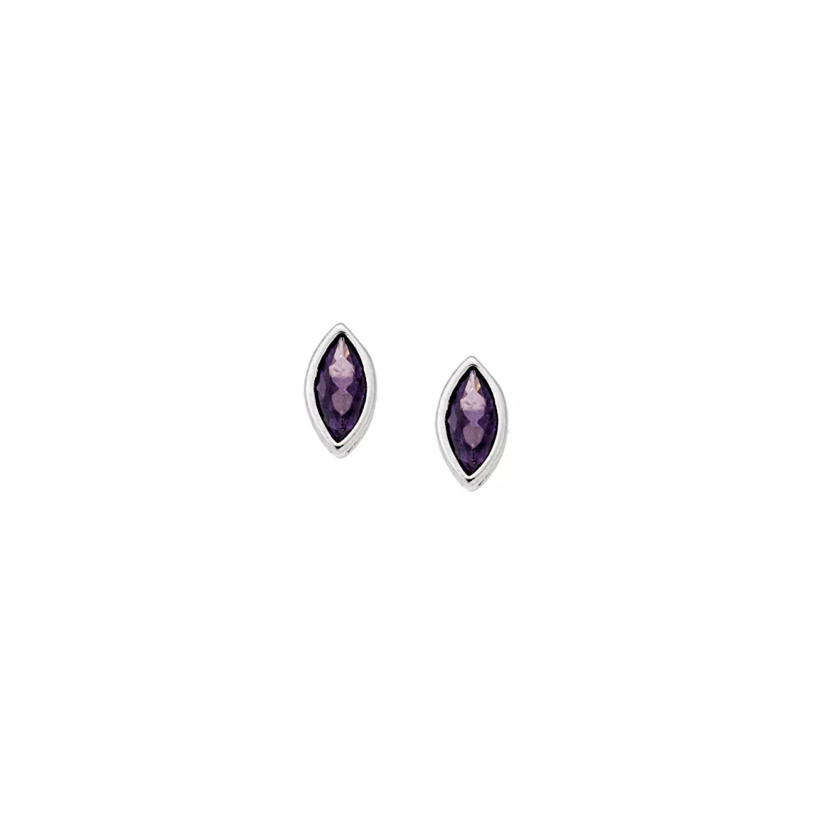 SC270-1W Stud Earrings in Platinum Plated Silver