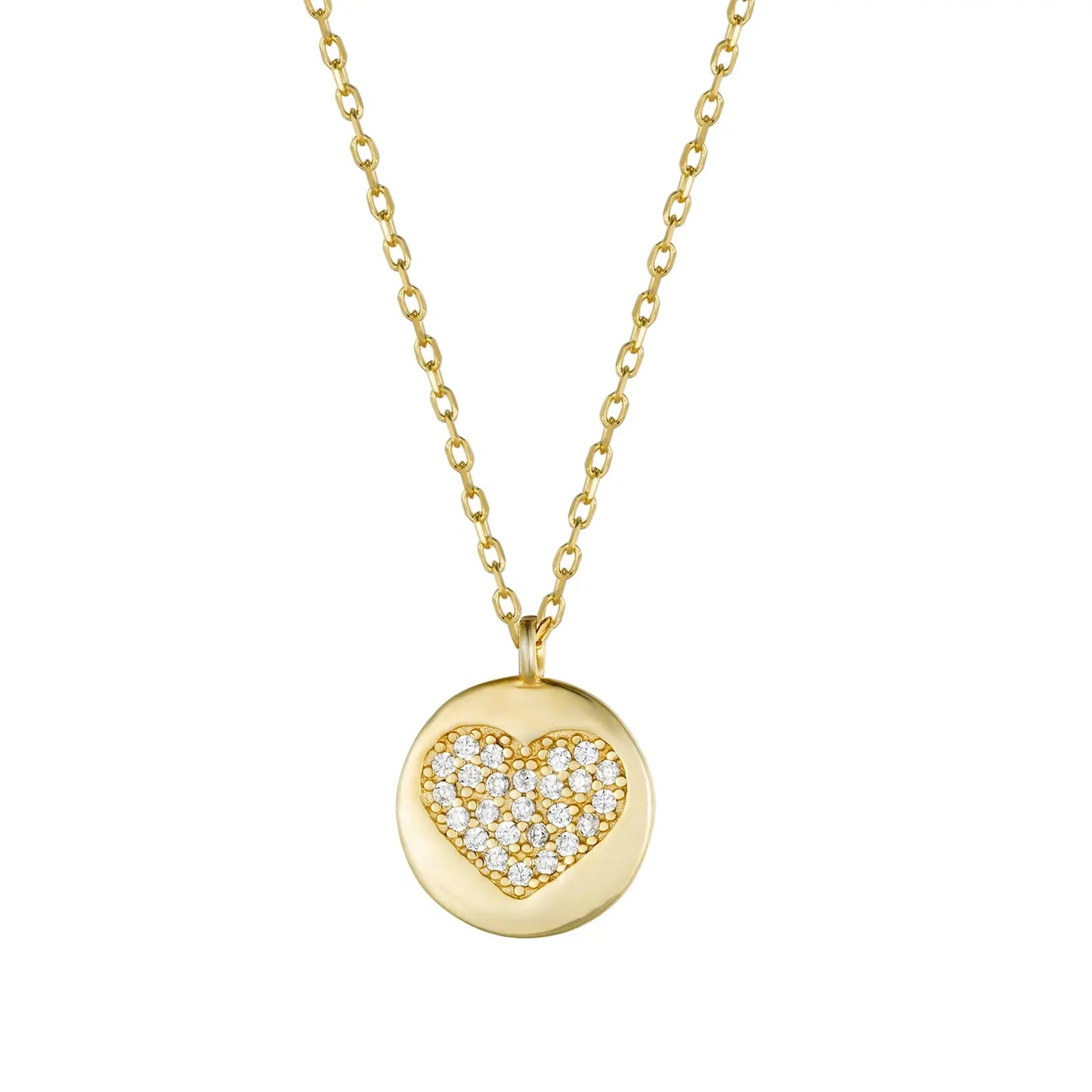 KD102-3 Mom Pink Heart Necklace In Gold Plated Silver