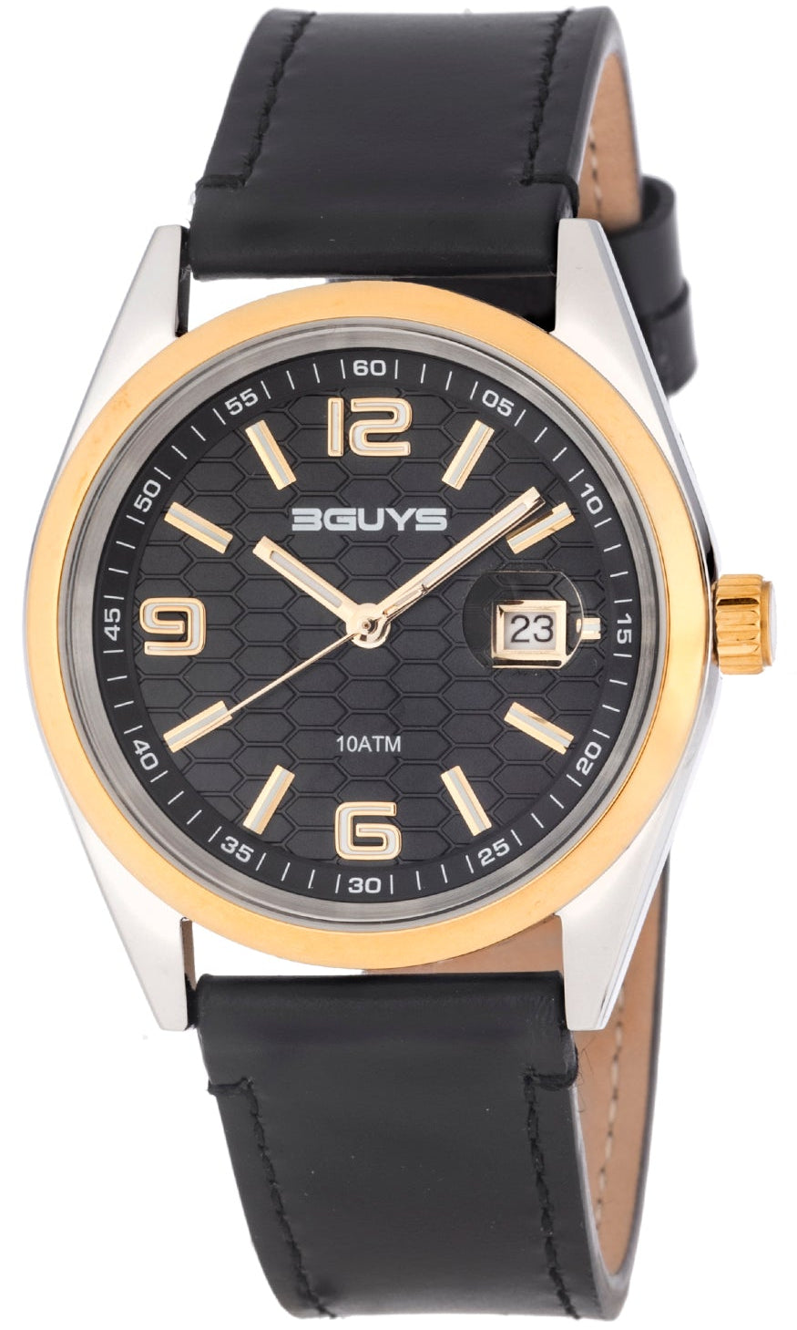 3GUYS 3G20322 Black Leather Strap