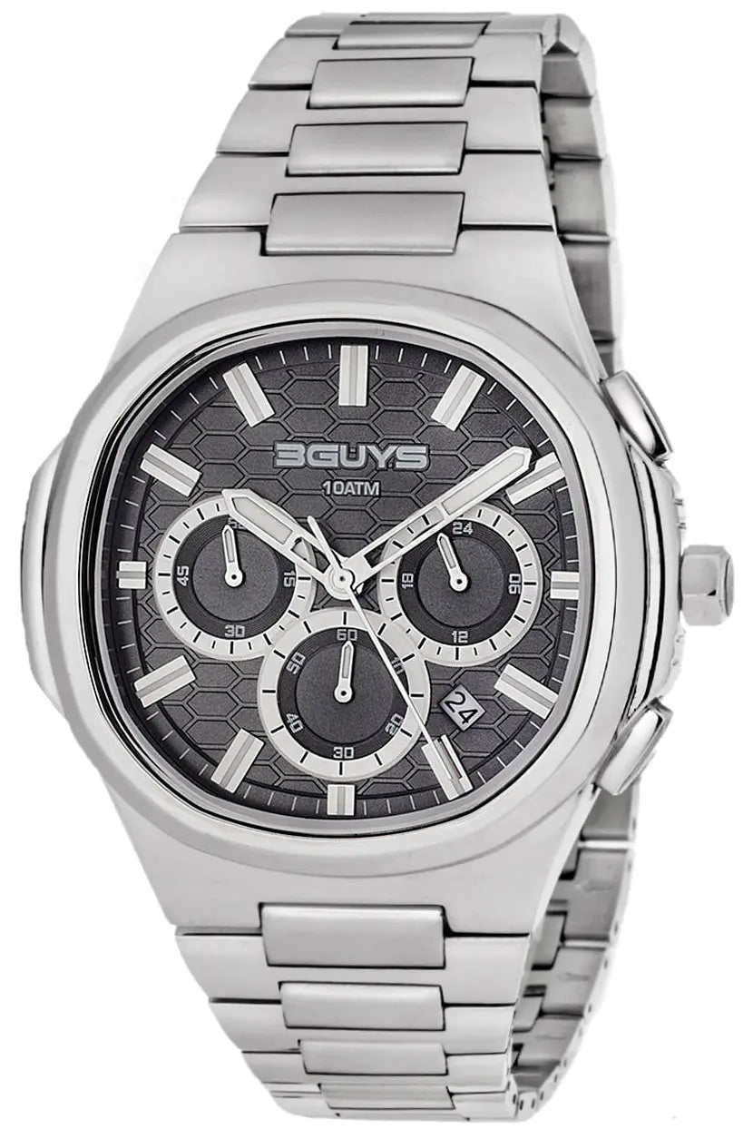3GUYS 3G21005 Chronograph Silver Stainless Steel Bracelet