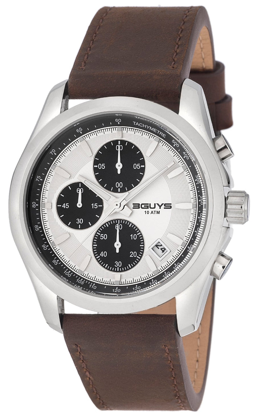 3GUYS 3G23905 Chronograph Brown Leather Strap