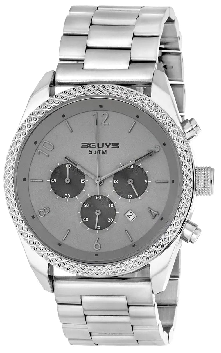3GUYS 3G25024 Chronograph Silver Stainless Steel Bracelet