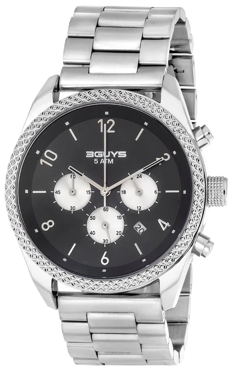 3GUYS 3G25025 Chronograph Silver Stainless Steel Bracelet