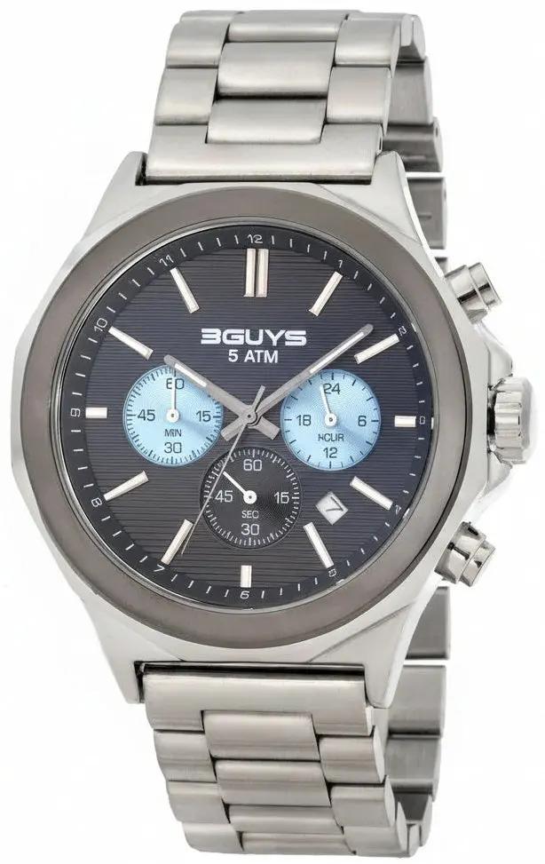 3GUYS 3G40024 Chronograph Silver Stainless Steel Bracelet