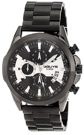 3GUYS 3G45022 Chronograph Black Stainless Steel Bracelet