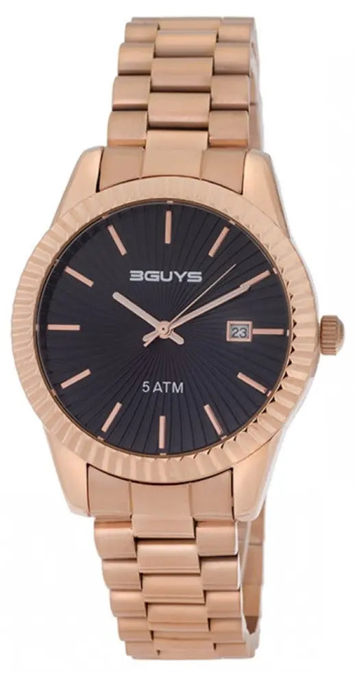 3GUYS 3G56053 Rose Gold Stainless Steel Bracelet