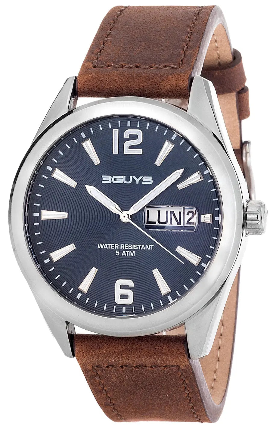 3GUYS 3G76004 Brown Leather Strap