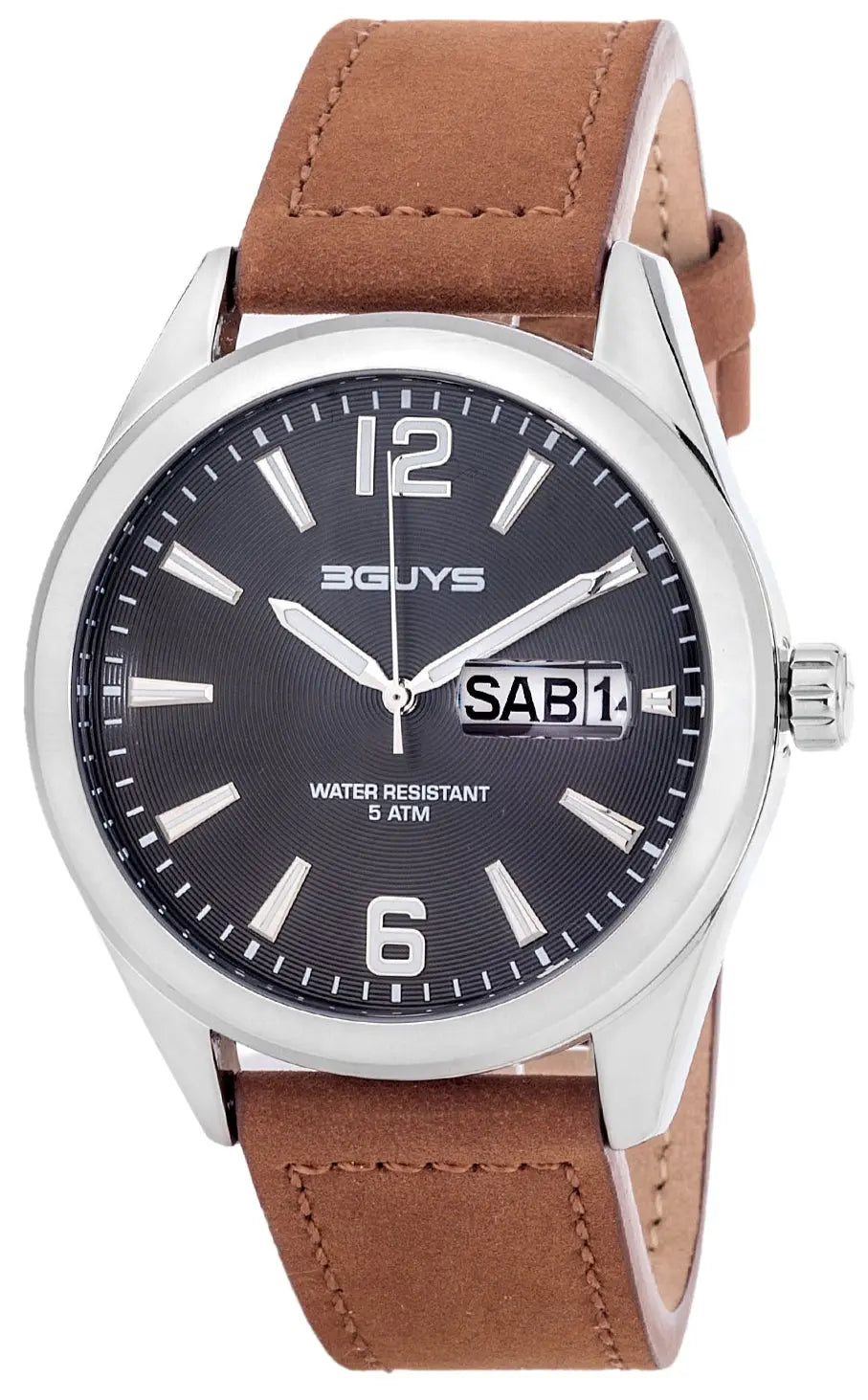 3GUYS 3G76005 Brown Leather Strap