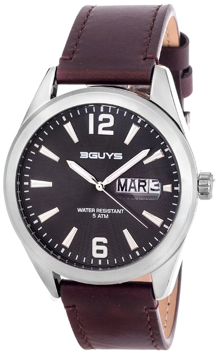 3GUYS 3G76006 Brown Leather Strap