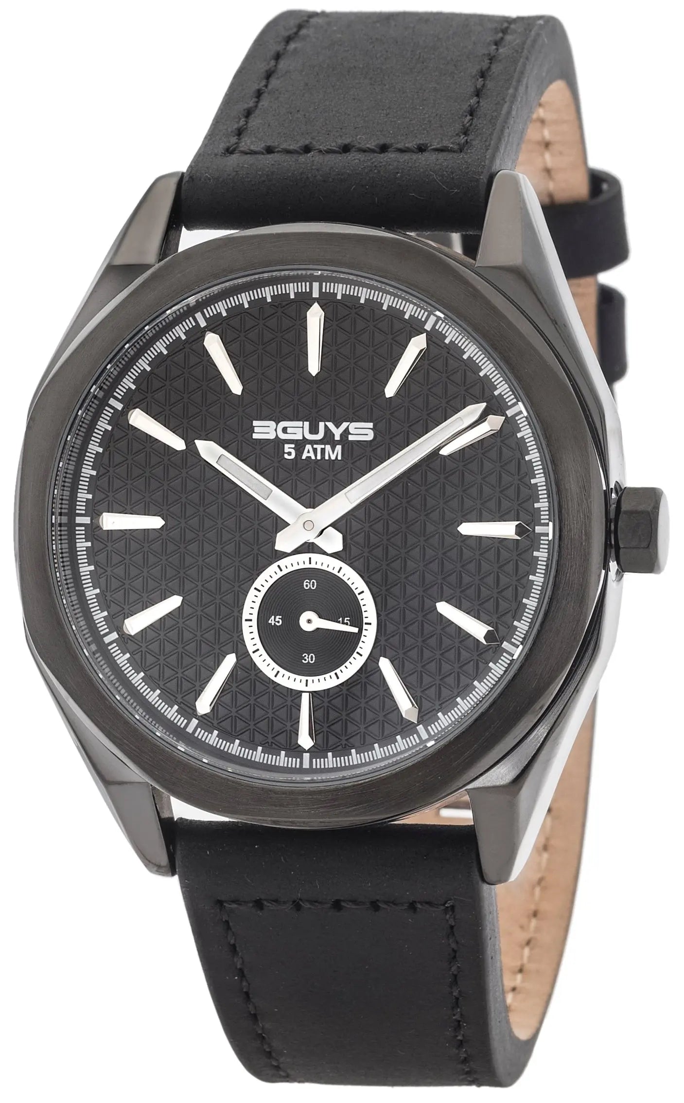3GUYS 3G82006 Black Leather Strap