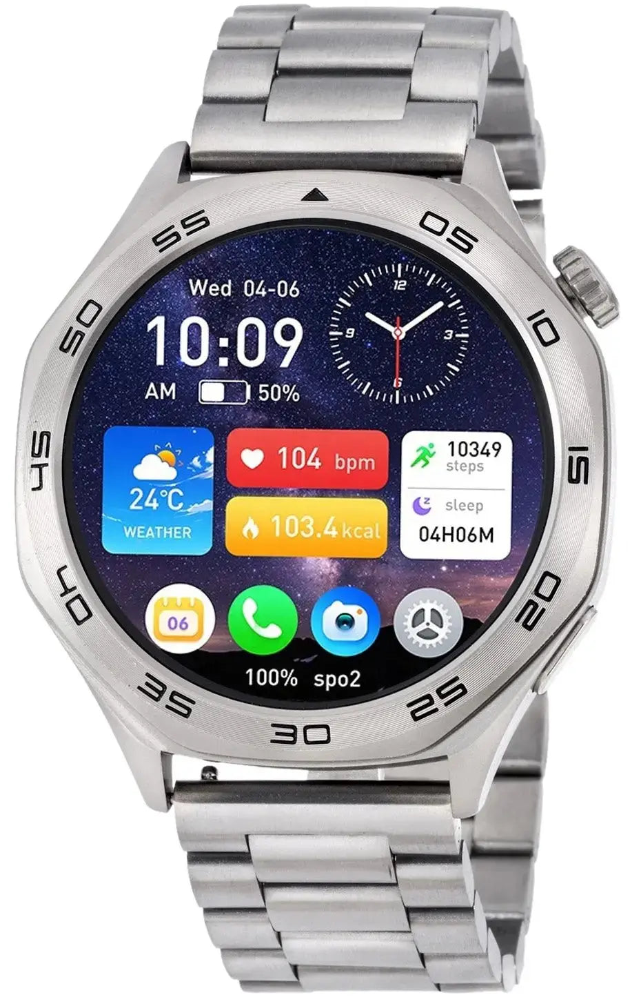 3GUYS 3GW8304 Smartwatch Silver Stainless Steel Bracelet 3Guys