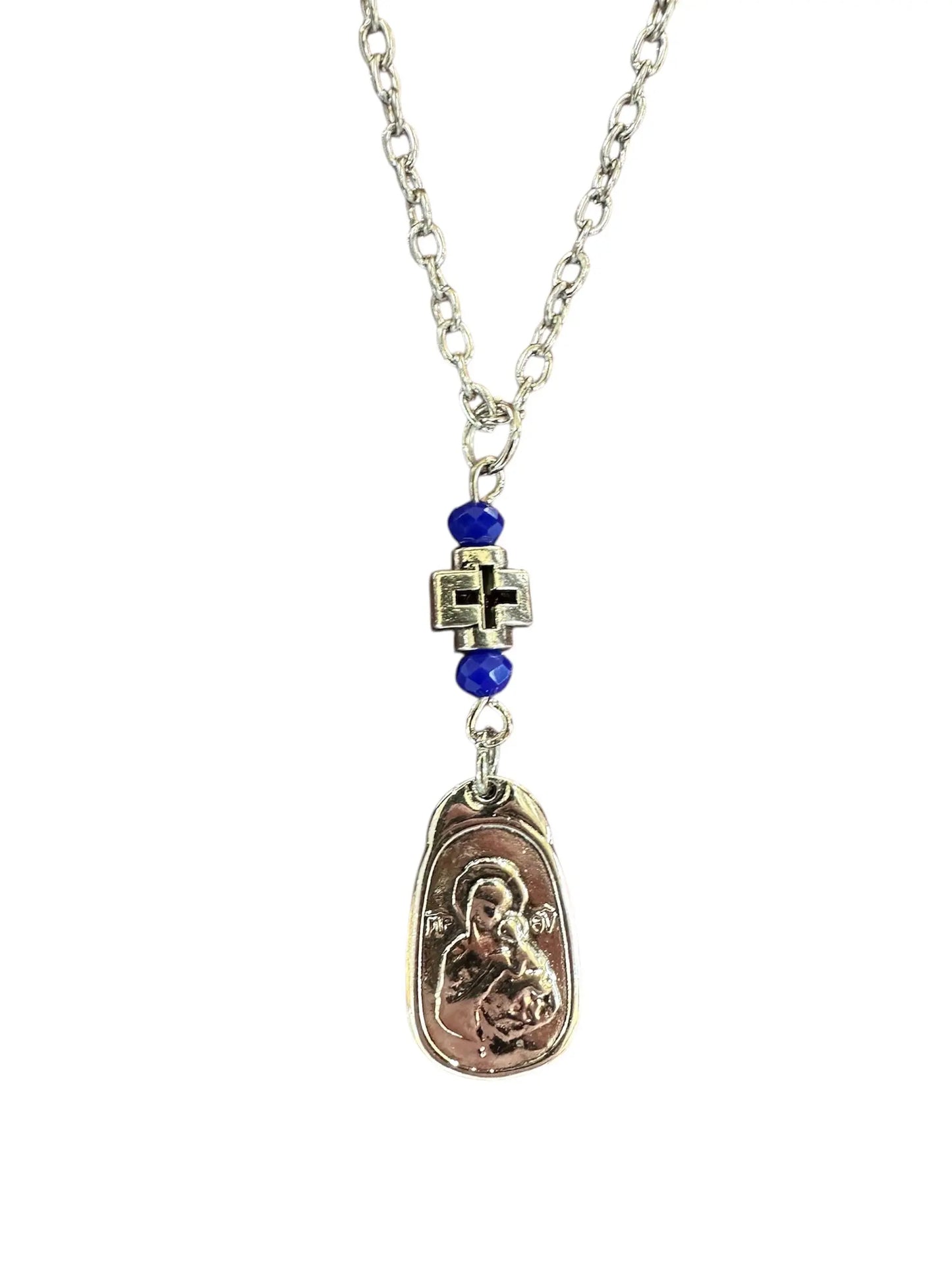 Car Amulet 40155 Double Sided Saint Christopher in Steel