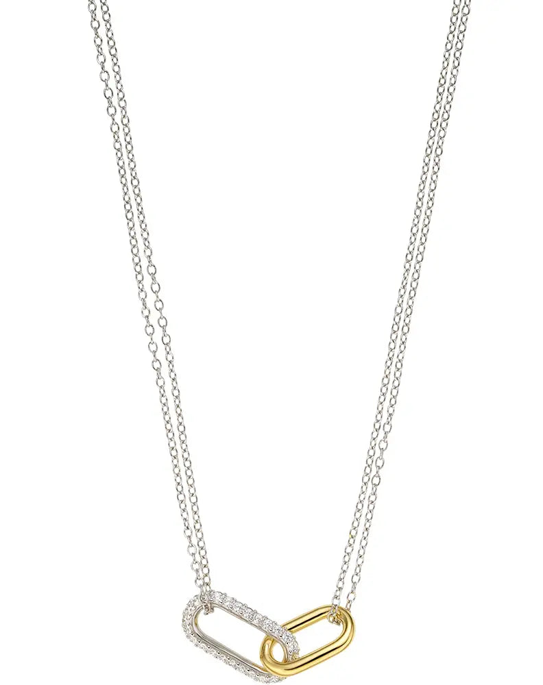 Breeze 411001.1 Gold Plated Silver Necklace with Zirconia