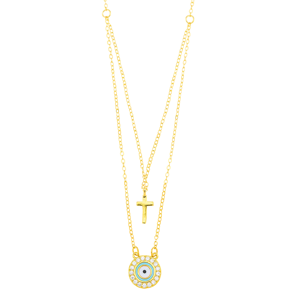 Breeze 413001.1 Gold Plated Silver Double Necklace