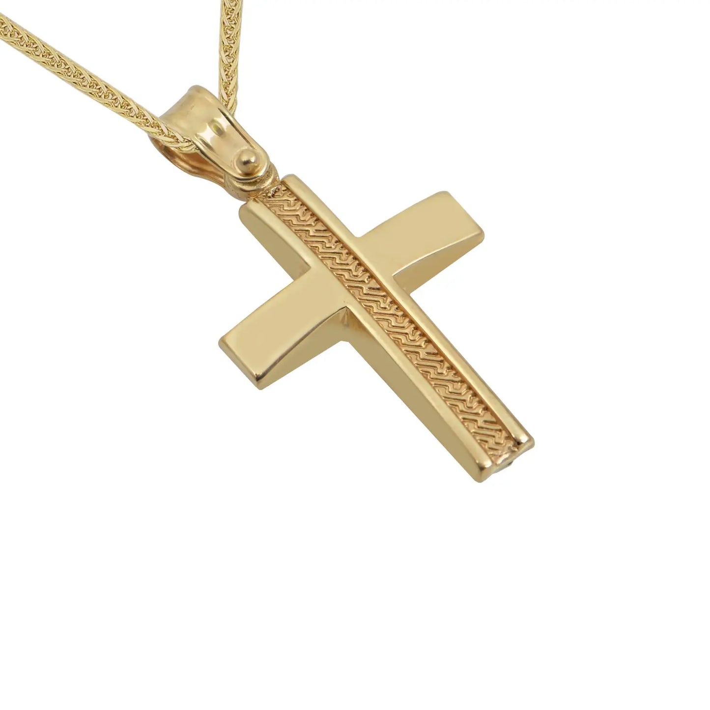 Βαφτιστικός Σταυρός STA424 Διπλής Όψης Χρυσός 14ct