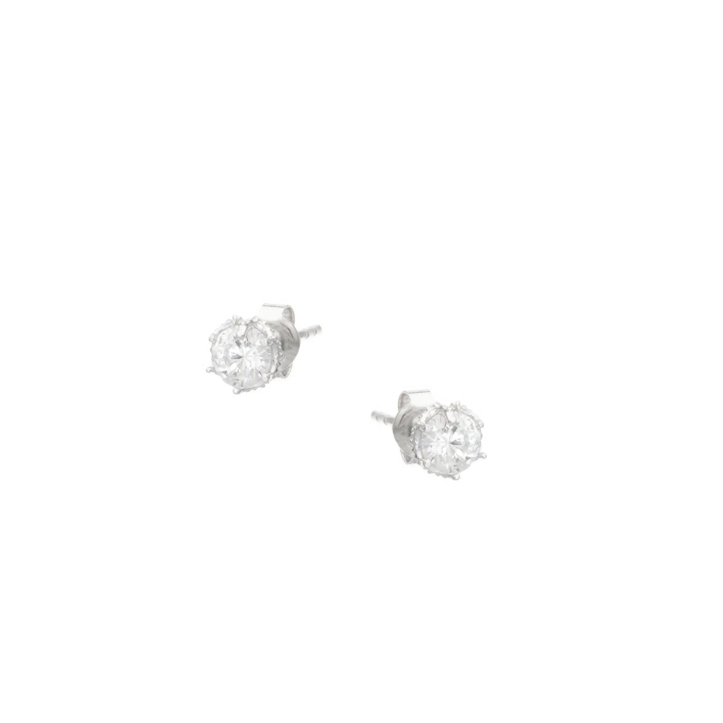 SC270-1W Stud Earrings in Platinum Plated Silver