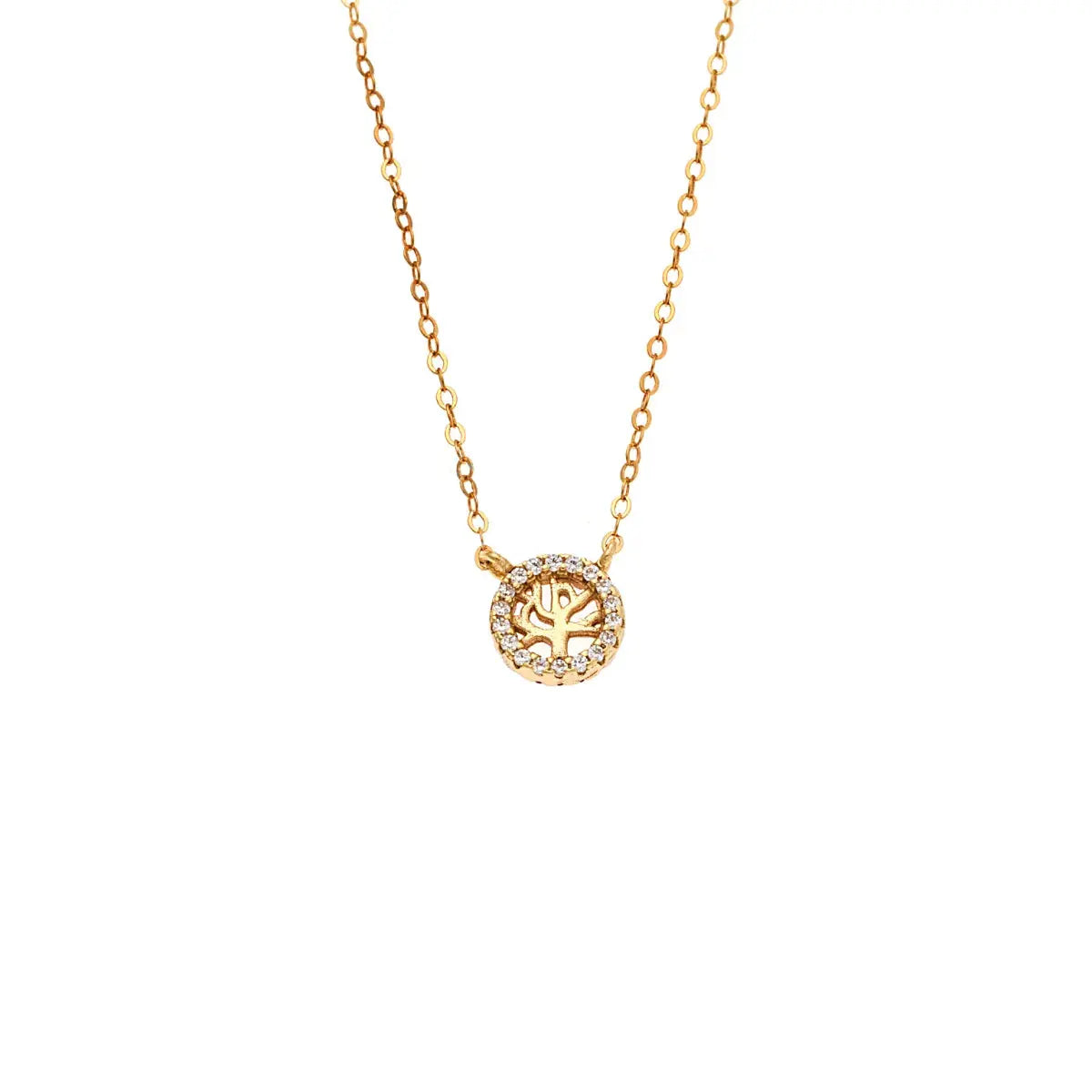 Κολιέ 4455GGN Δέντρο Ζωής Διπλής Όψης Από Επιχρυσωμένο Ασήμι