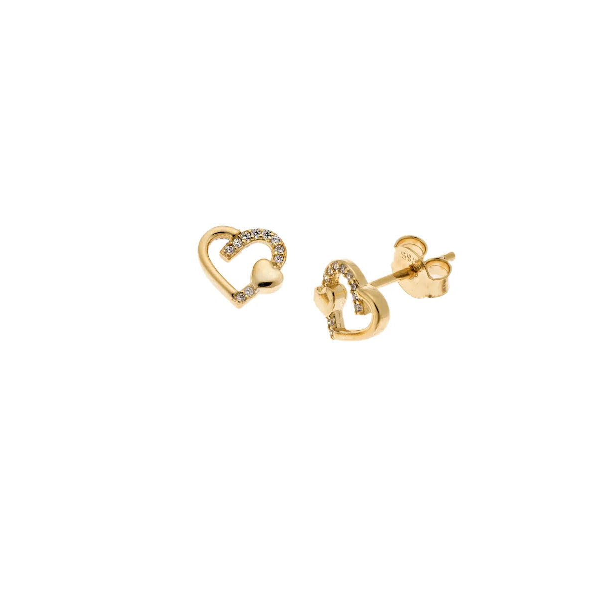 SC270-1W Stud Earrings in Platinum Plated Silver