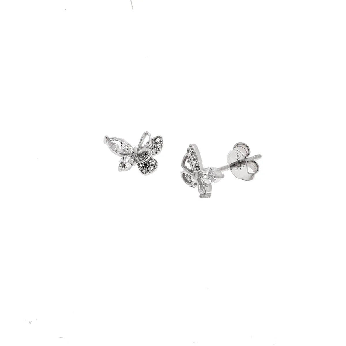 SC270-1W Stud Earrings in Platinum Plated Silver