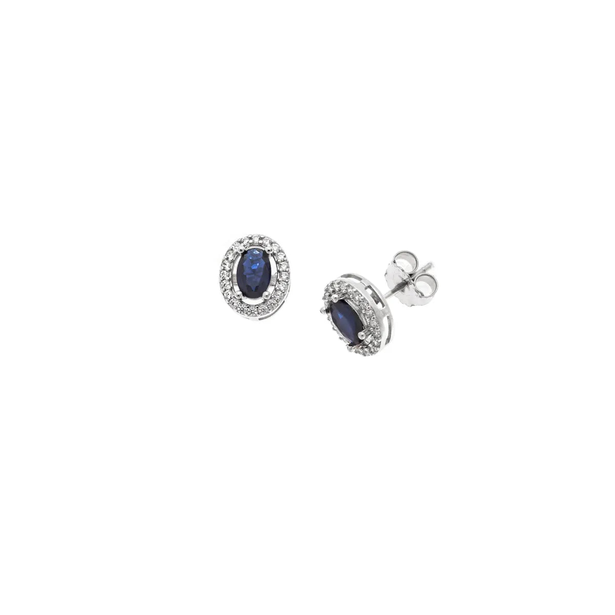 SC270-1W Stud Earrings in Platinum Plated Silver