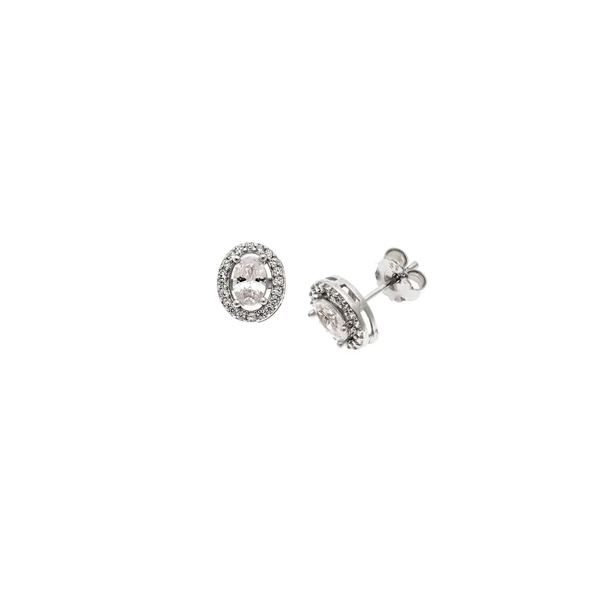 SC270-1W Stud Earrings in Platinum Plated Silver