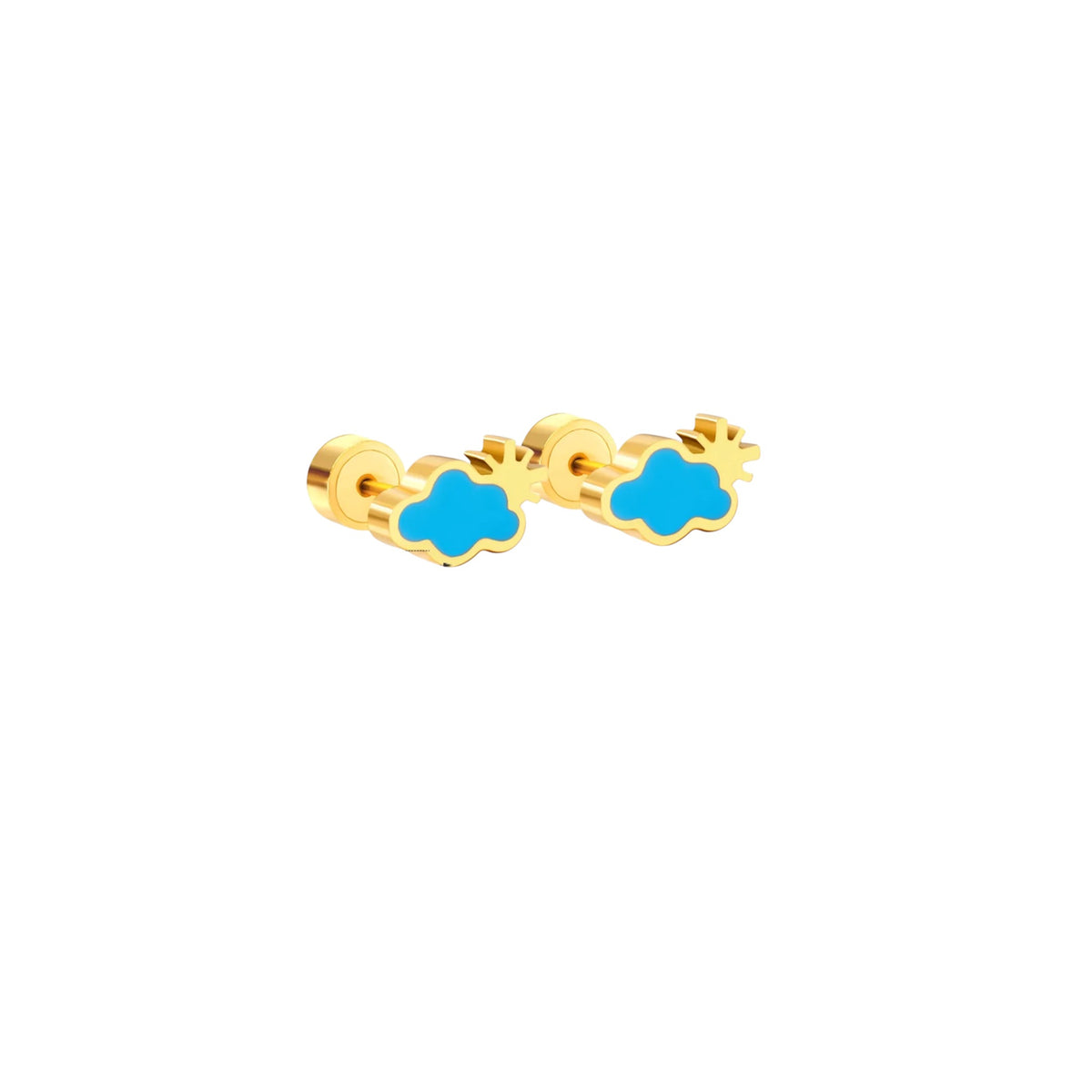SC270-1W Stud Earrings in Platinum Plated Silver