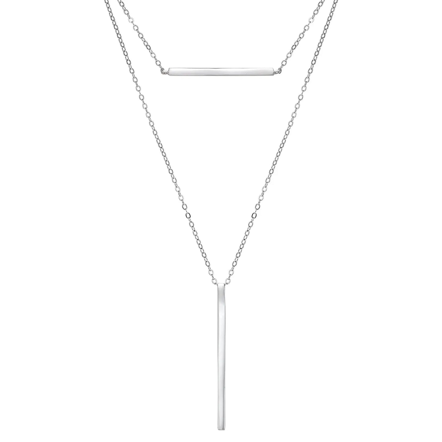 Go Mademoiselle 600060 Leaf Necklace in Platinum Plated Silver