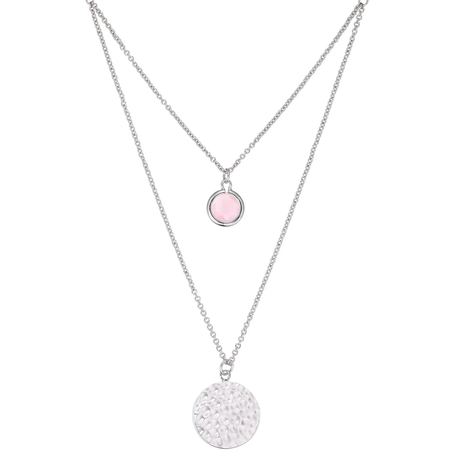 Go Mademoiselle 600060 Leaf Necklace in Platinum Plated Silver
