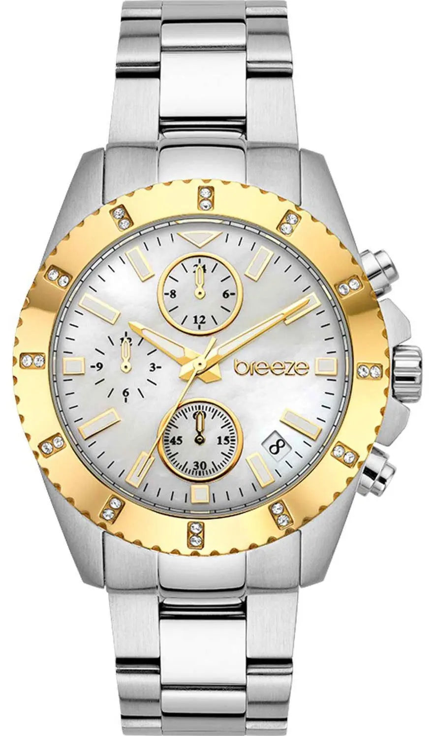 BREEZE 612461.2 Obsession Swarovski Chronograph Stainless Steel Bracelet