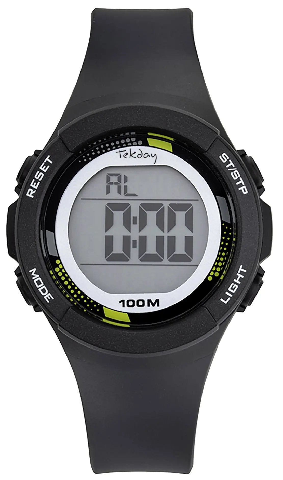 TEKDAY 654768 Digital Black Rubber Strap