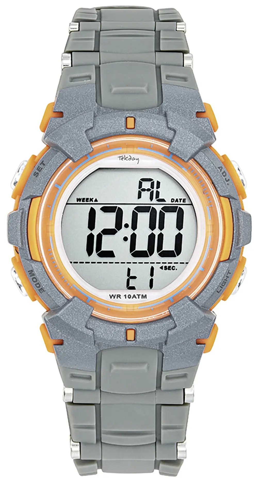TEKDAY 654783 Digital Grey Silicone Strap