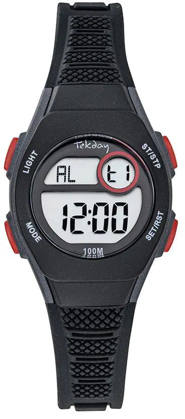 TEKDAY 654817 Digital Black Silicone Strap