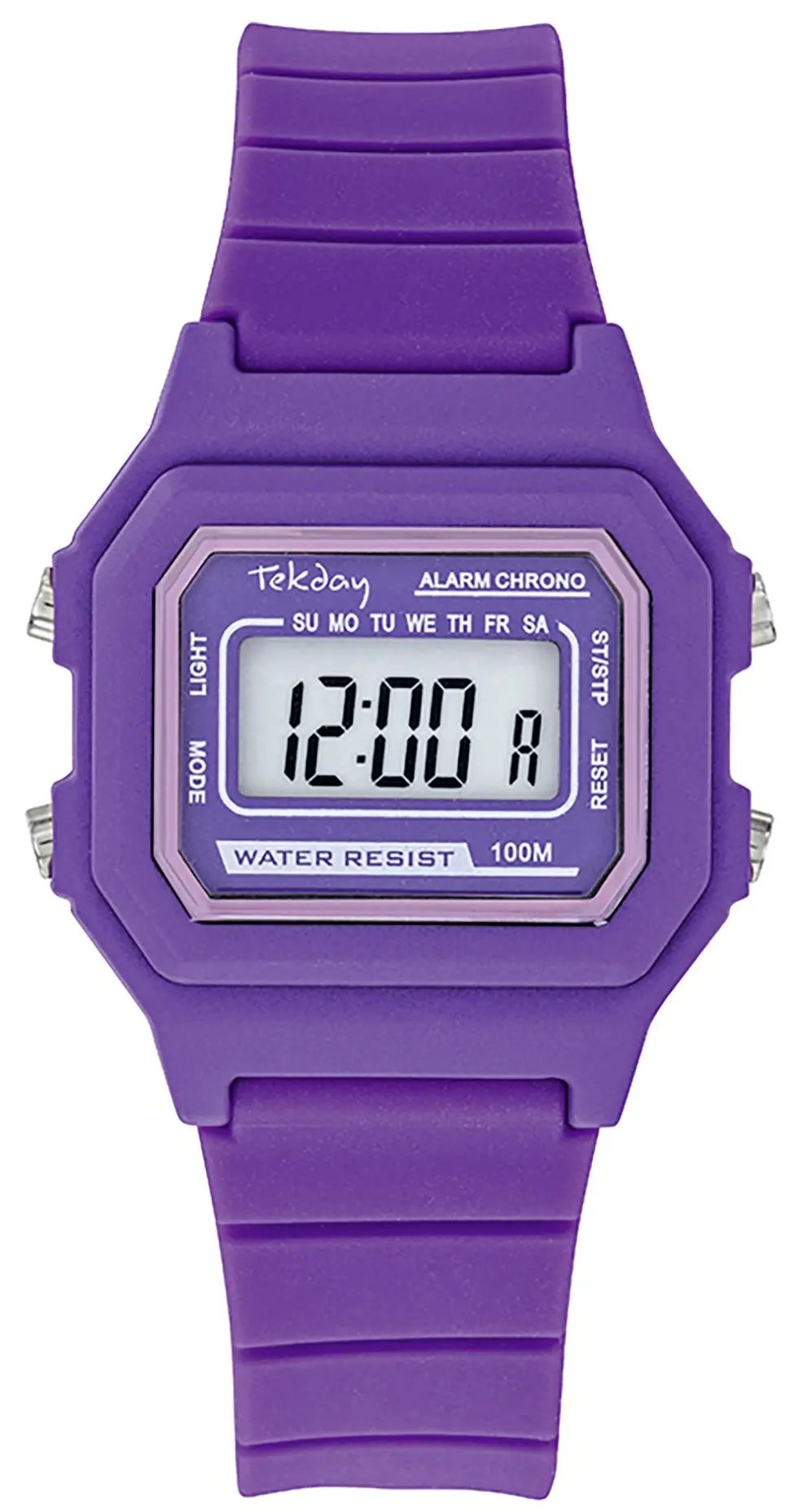 TEKDAY 654831 Digital Purple Rubber Strap
