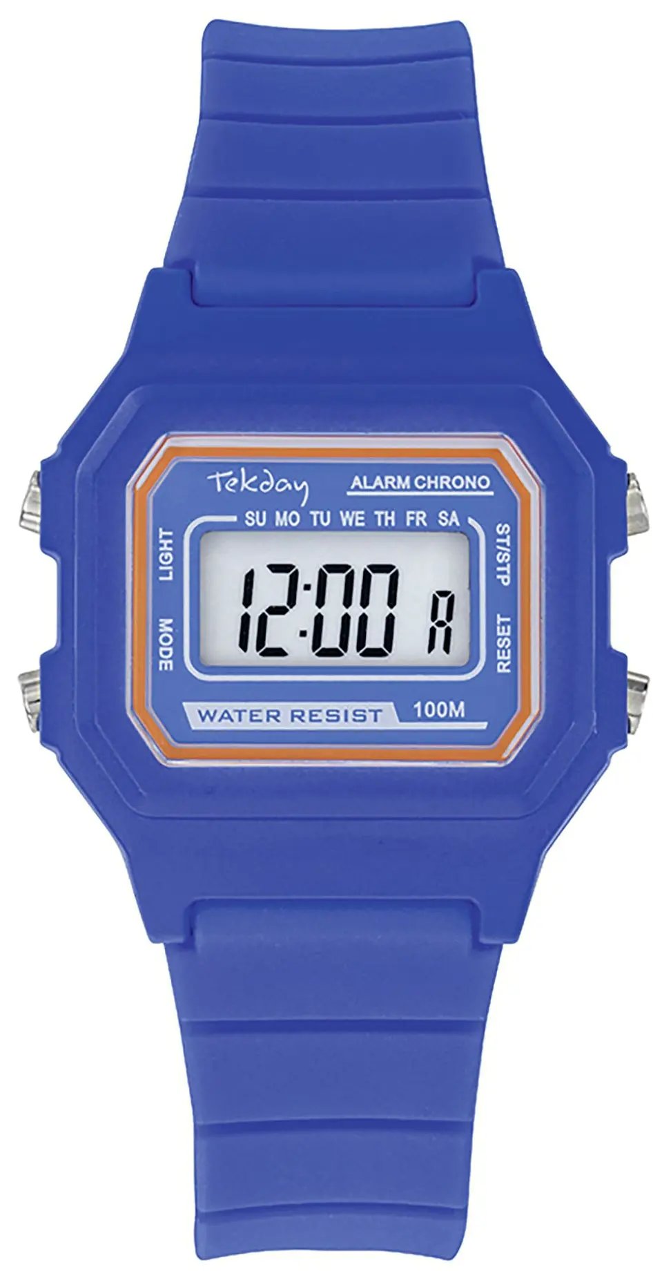 TEKDAY 654833 Digital Blue Rubber Strap